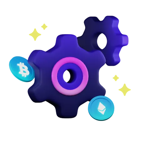 Engrenagem nft  3D Illustration