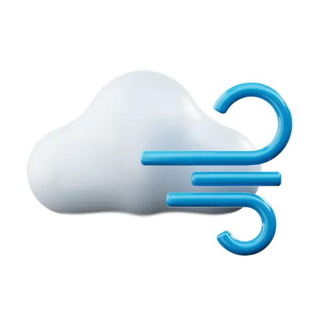 Nublado ventoso  3D Icon
