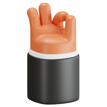 Ok sinal gesto com a mão  3D Icon