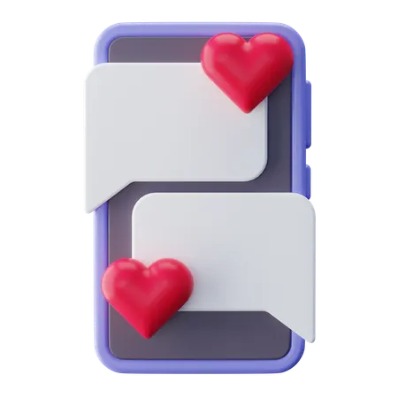 Online Love Chat 3D Icon