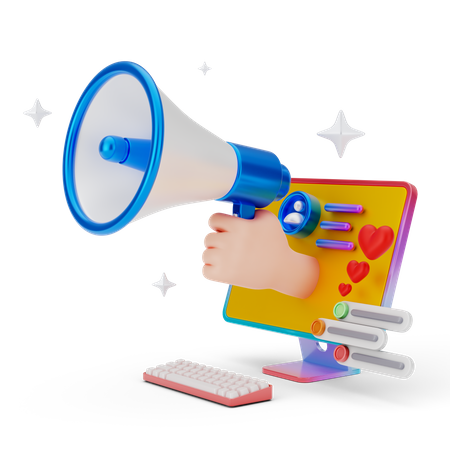 Online Marketing  3D Illustration