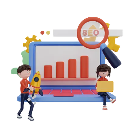 Optimisation du référencement  3D Illustration