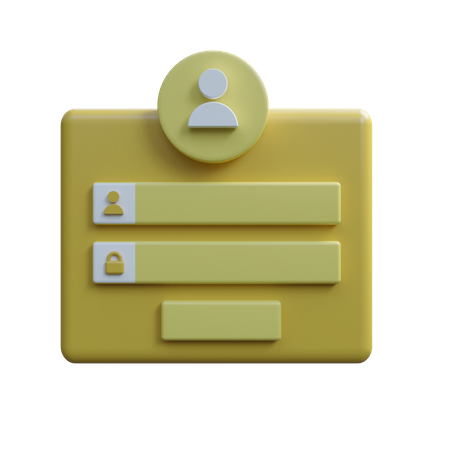 Página de login do usuário  3D Icon