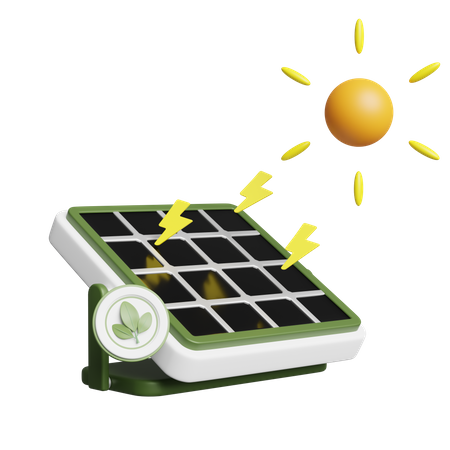 Energia do painel solar  3D Illustration