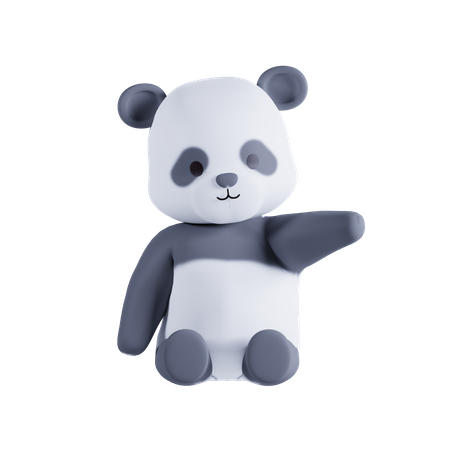 Panda winkende Hand  3D Illustration