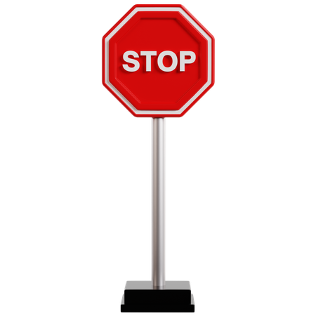 Panneau d'arrêt octogonal  3D Icon
