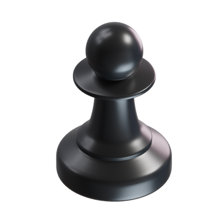 Peça de xadrez de peão preto  3D Icon