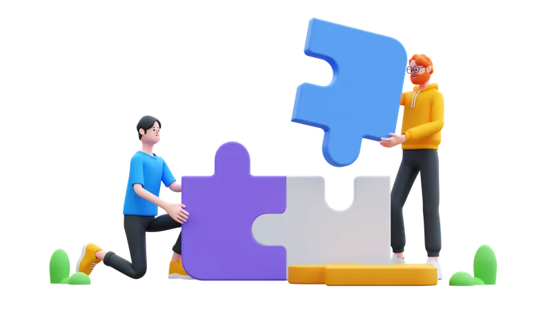 Pessoas fazendo trabalho em equipe  3D Illustration