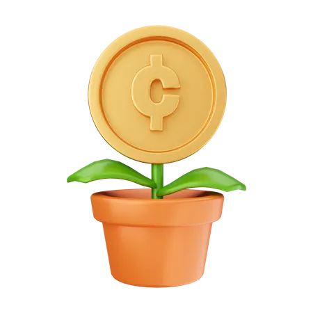 Planta de dinheiro  3D Illustration