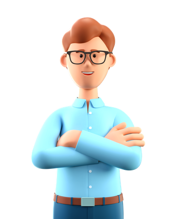 Geschäftsmann mit verschränkten Armen  3D Illustration