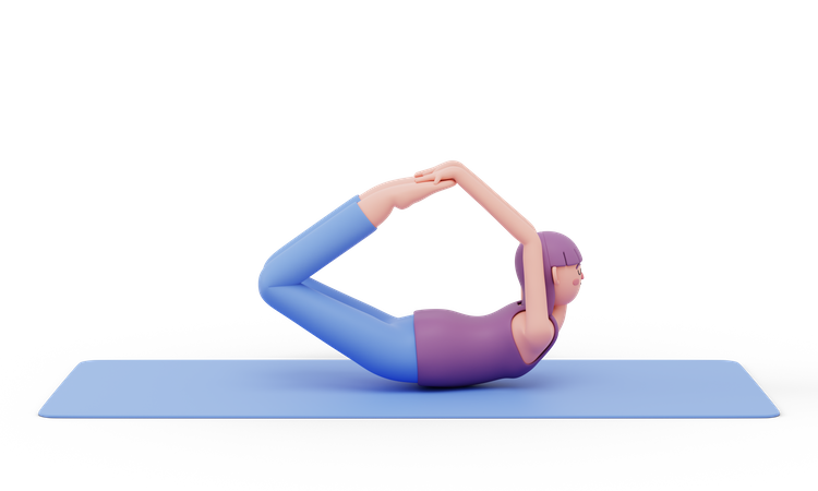 Pose de ioga com arco  3D Illustration