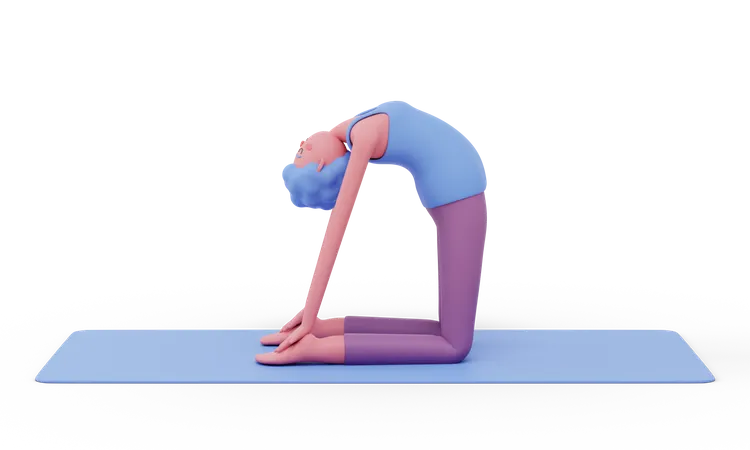Pose de ioga de camelo  3D Illustration