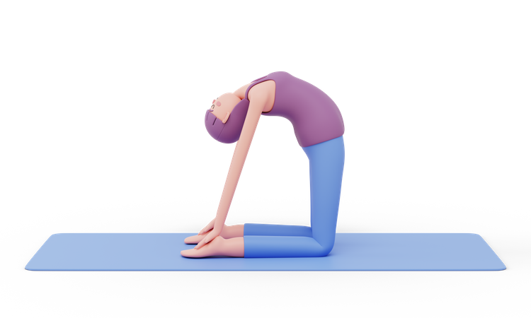 Pose de ioga de camelo  3D Illustration