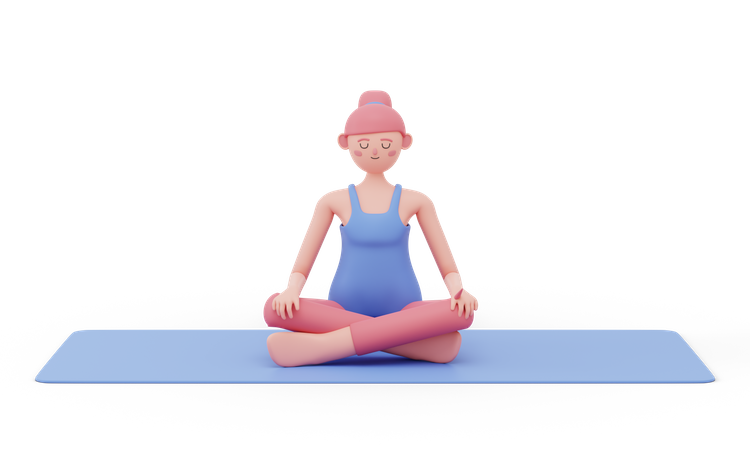 Pose de ioga fácil  3D Illustration