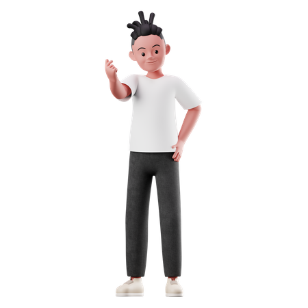 Pose de sinal de menino com amor  3D Illustration