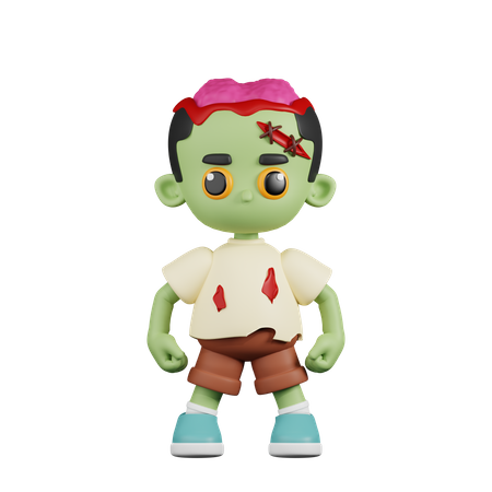 Position du héros zombie  3D Illustration