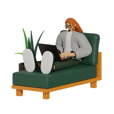 La puissance du travail à distance  3D Illustration