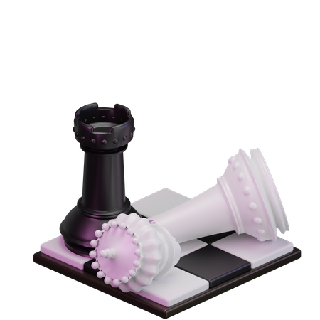 Rei preto mata torre branca  3D Icon
