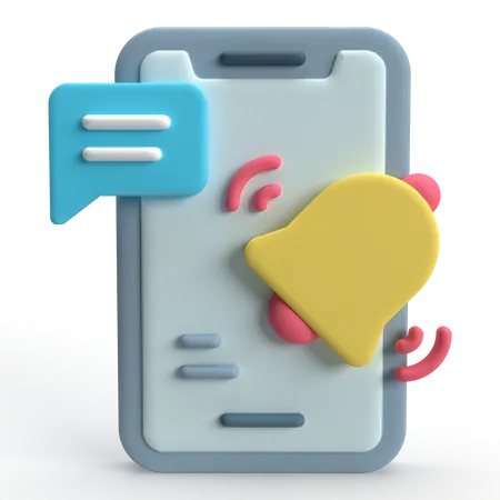 Push Notification  3D Icon