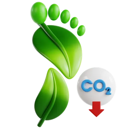 탄소 발자국을 줄이다  3D Icon