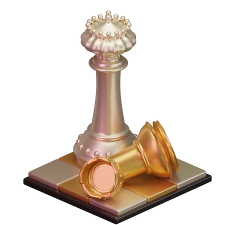 Rei branco mata torre preta  3D Icon