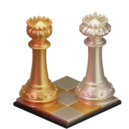 Rei preto vs rei branco  3D Icon