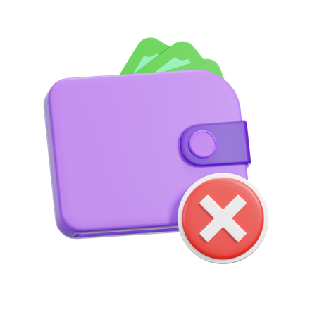 Rejected Wallet  3D Icon
