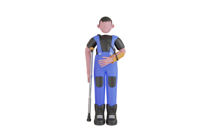 Risco do trabalhador no local de trabalho  3D Illustration