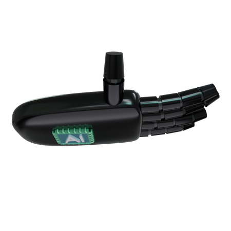Robot Hand Holding Black  3D Icon