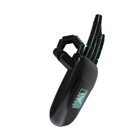 Robot Hand OK Black  3D Icon
