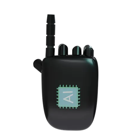 Robot Hand PointUp Black  3D Icon