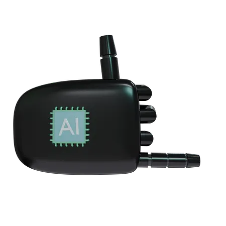 Robot Hand RockOn Black  3D Icon