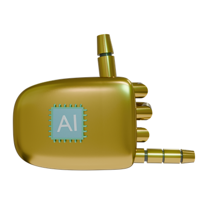 Robot Hand RockOn Gold  3D Icon
