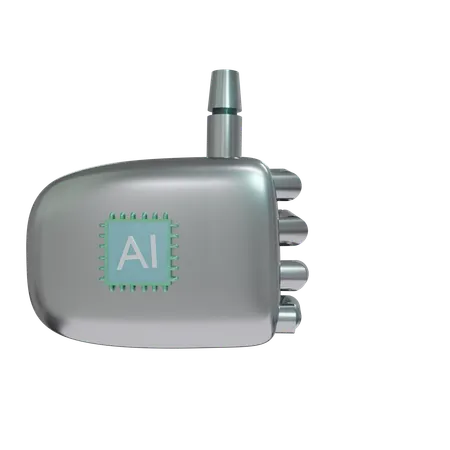 Robot Hand ThumbsUp Silver  3D Icon
