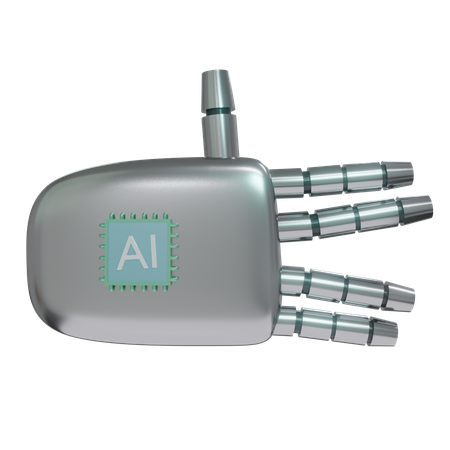 Robot Hand WeirdSign Silver  3D Icon