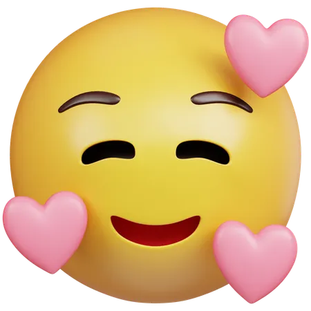 Rosto sorridente com emoji de coração  3D Icon