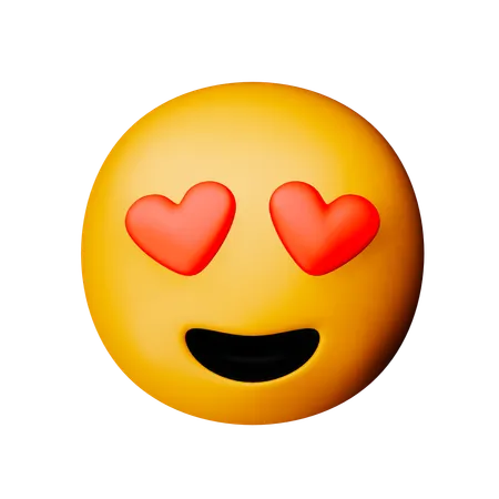 Rosto sorridente com olhos de coração emoji  3D Icon