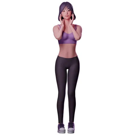 Scared Girl  3D Illustration