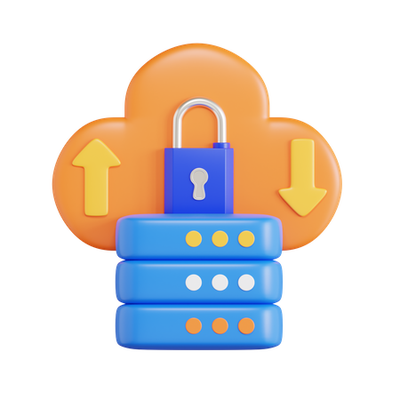 Segurança na nuvem  3D Icon