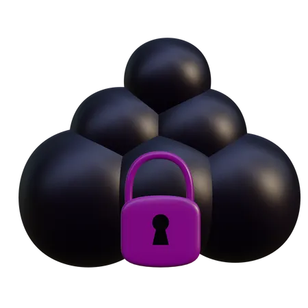 Segurança na nuvem  3D Illustration