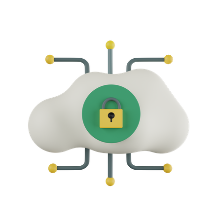 Segurança na nuvem  3D Icon