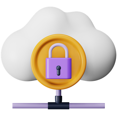 Segurança na nuvem  3D Icon
