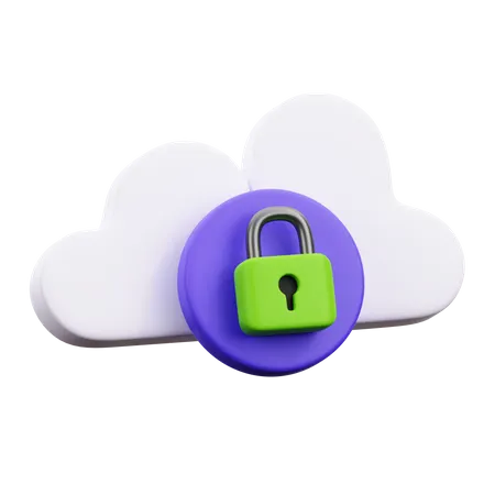 Segurança na nuvem  3D Icon