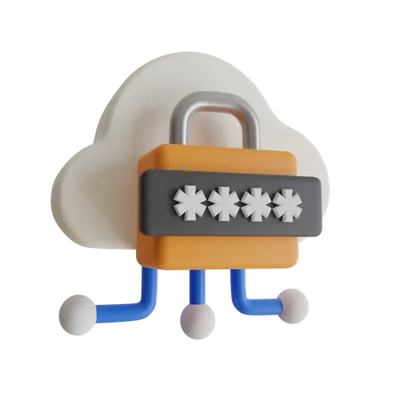 Segurança na nuvem  3D Icon