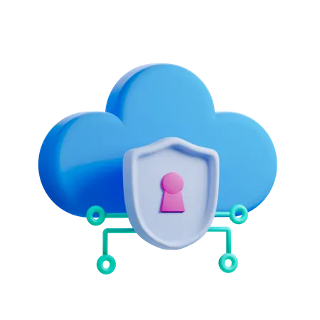 Segurança na nuvem  3D Icon