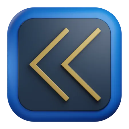 Seta dupla chevron para a esquerda  3D Icon
