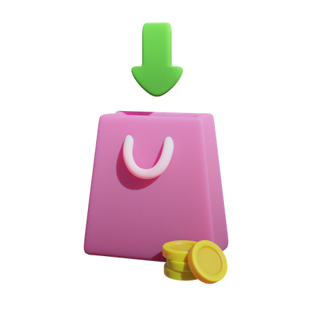 Shopping Price Down  3D Illustration