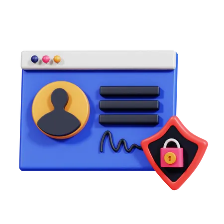 Sicherheit personenbezogener Daten  3D Icon