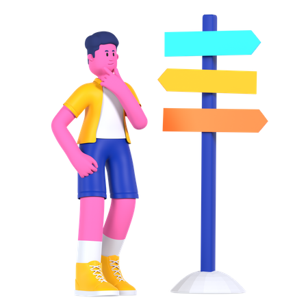 Sign Direction  3D Illustration