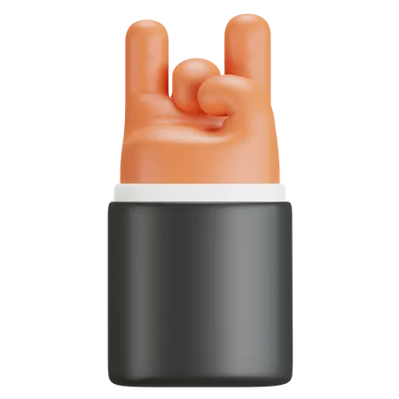 Sinal de mão rock n roll  3D Icon